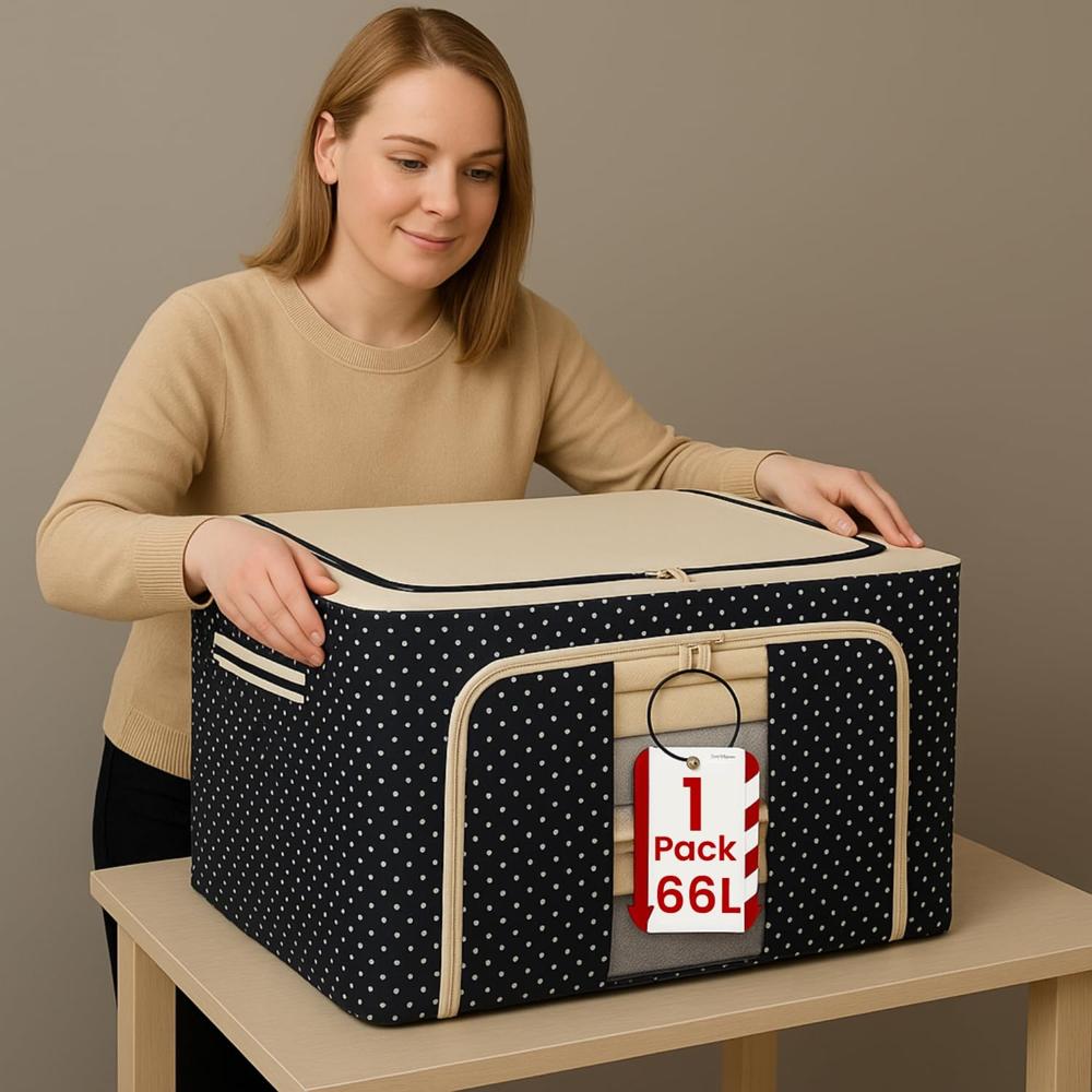 Liters Foldable Steel Frame Cloth Organizer for Storage