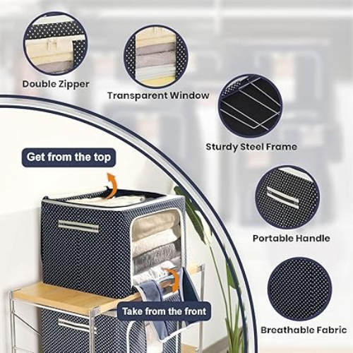 Liters Foldable Steel Frame Cloth Organizer for Storage