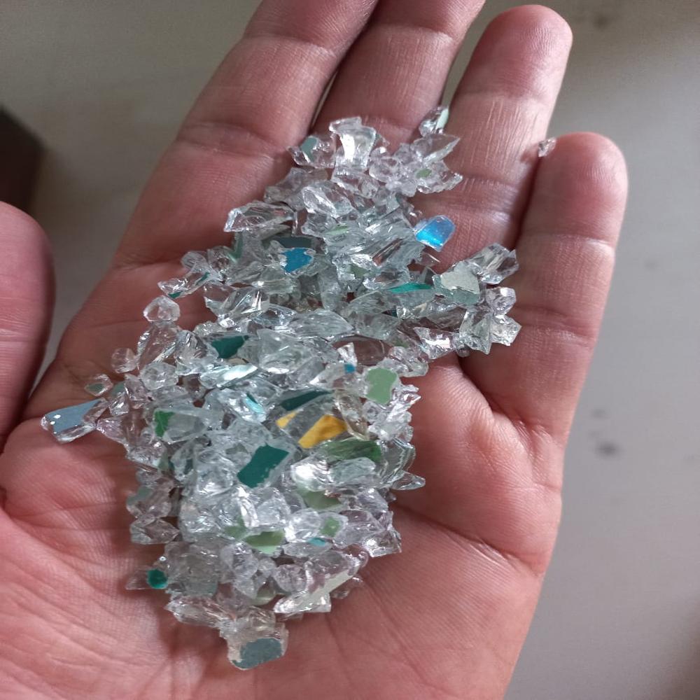 Crushed Glass Chips Cullet for Terrazzo & Fire Pits in Bulk Factory Supply