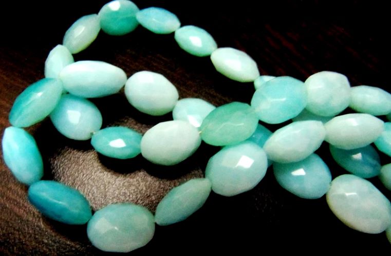 Natural Peruvian Opal oval Briolette faceted Beads 8x10mm Beads Strand 8 inches Long