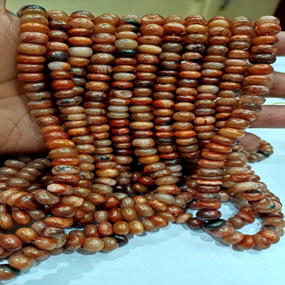 Brown Opal Rondelle Plain Smooth 7 to 10mm Beads Sold per Strand 8 inches Long