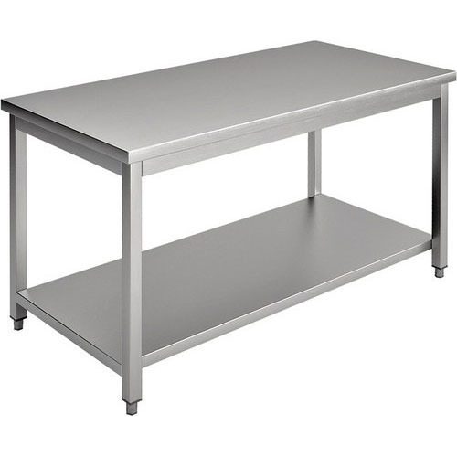 Stainless Steel Work Table - High Quality, Durable, Shiny Finish | Easy To Clean, Ideal For Canteens, Homes, Restaurants, Hotels, And Super Stores
