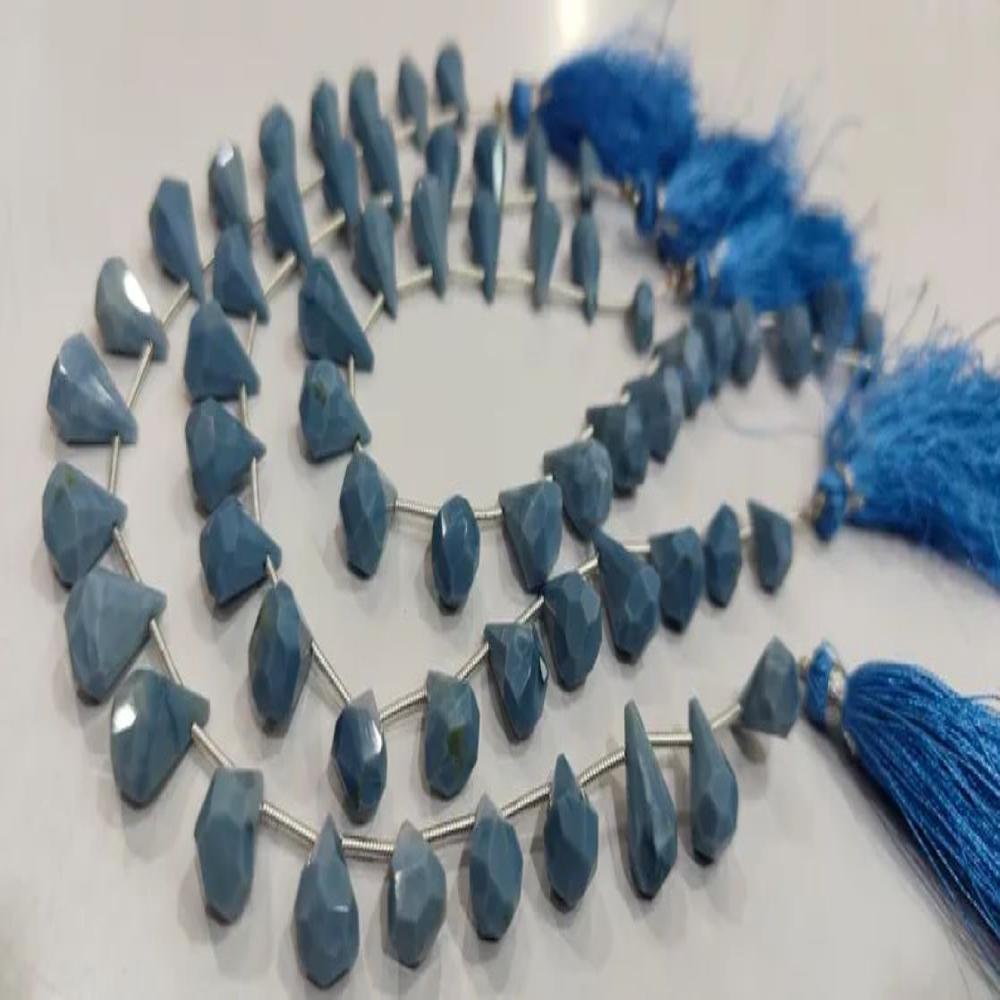 Natural Blue Opal Briolette Faceted Teardrop 6x10mm to 9x15mm Beads Sold per Strand 8 inches long