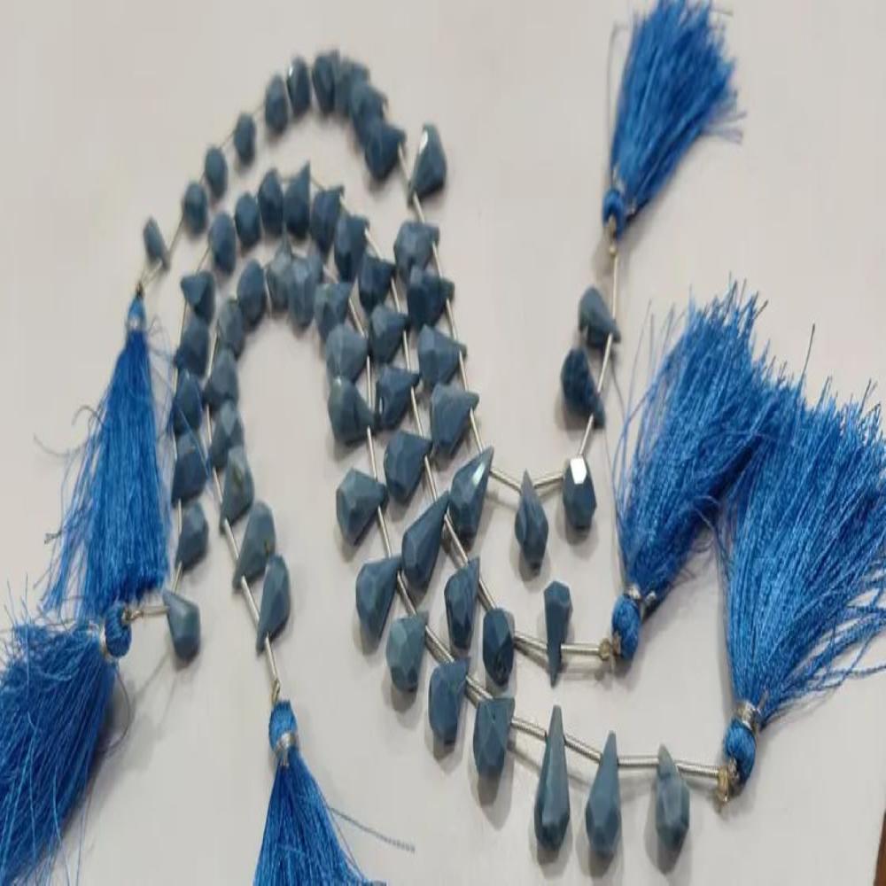 Natural Blue Opal Briolette Faceted Teardrop 6x10mm to 9x15mm Beads Sold per Strand 8 inches long