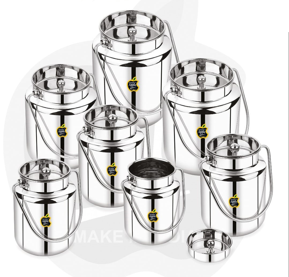 Premium 5 Litre Stainless Steel Oil Can (Barni) | Heavy Duty Liquid Storage by Green Apple | Wholesale