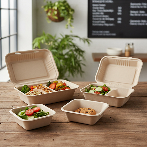 Compostable Sugarcane Bagasse Burger Box