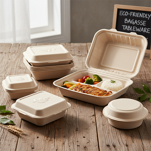Compostable Sugarcane Bagasse Burger Box