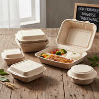 Compostable Sugarcane Bagasse Burger Box