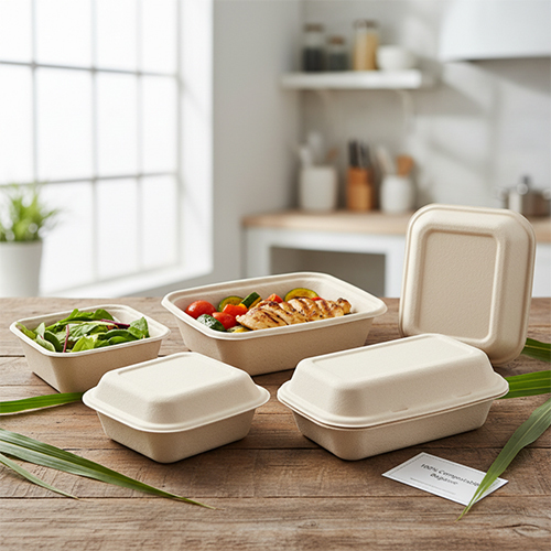 Compostable Sugarcane Bagasse Burger Box