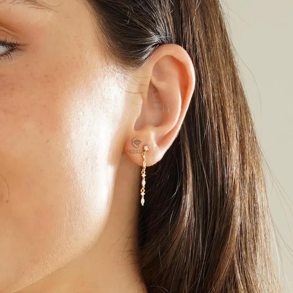 Lab Grown Diamond Drop Handmade Daily Weddding Earrings