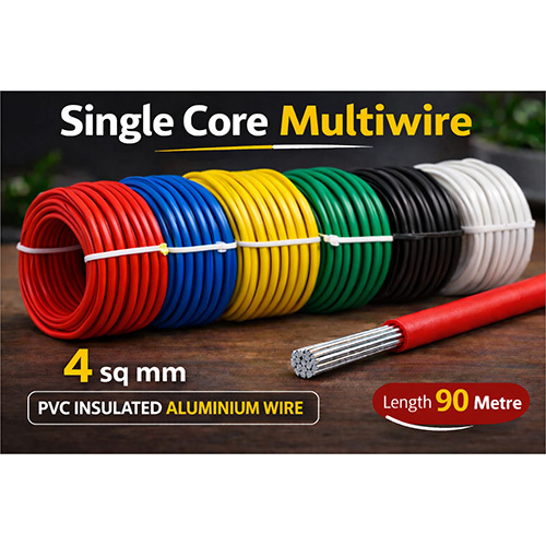 4 sq mm Single Core Multiwire PVC Insulated Aluminium Wire