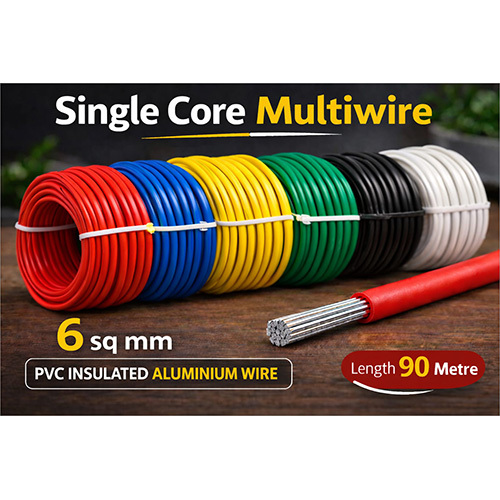 6 sq mm  Single Core Multiwire PVC Insulated Aluminium Wire