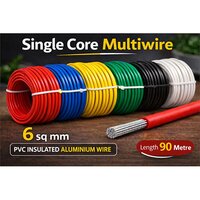 6 Sq Mm  Single Core Multiwire Pvc Insulated Aluminium Wire - Cable Capacity: Suitable For Medium Power Loads