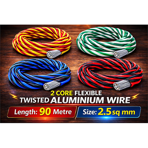 2.5 sq mm 2 Core Flexible Twisted Aluminium Wire