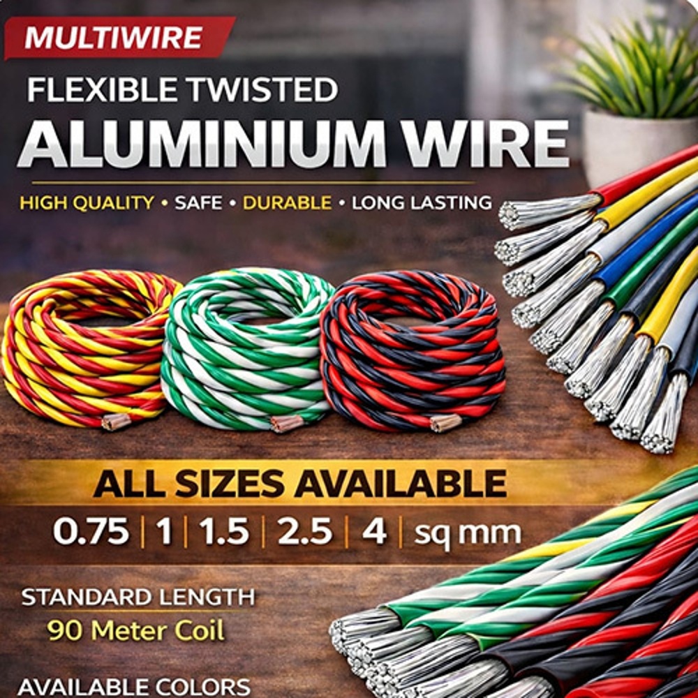 Flexible Twisted Aluminium Wire - High Purity Aluminium, 1-8mm Diameter, Silver Grey | Stranded, Flexible, Corrosion Resistant, Up to 1100V