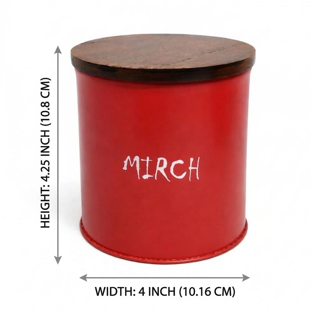 Spice Jar Container with Wood Lid