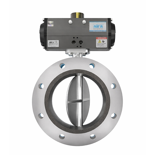 Rubber Lined Double Flanged Butterfly Valve Actuatore Type