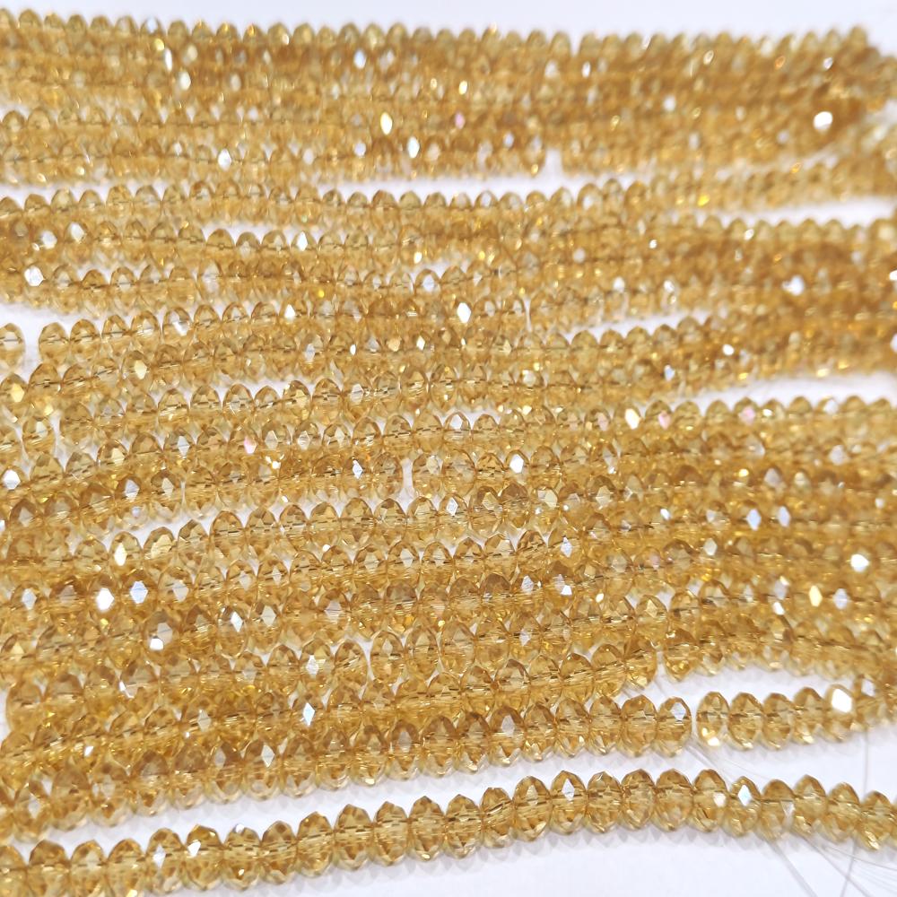 Citrine Hydro Quartz AB Mystic Coated Rondelle Faceted 6mm Beads Strand 15 inches.