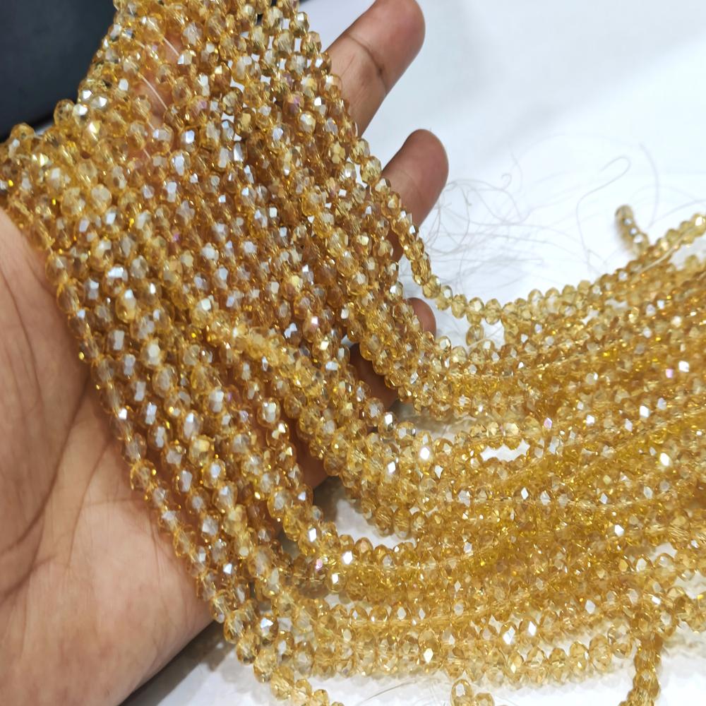 Citrine Hydro Quartz AB Mystic Coated Rondelle Faceted 6mm Beads Strand 15 inches.
