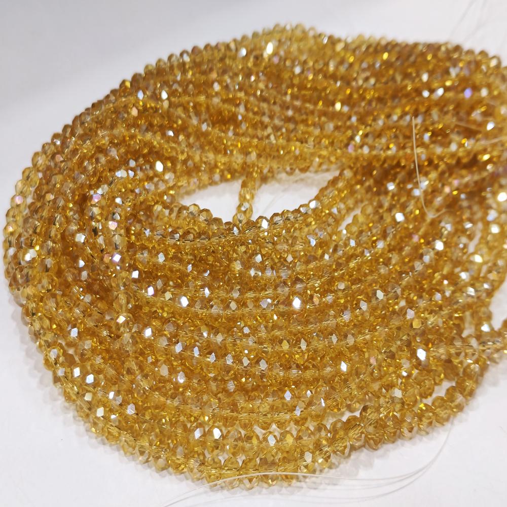 Citrine Hydro Quartz AB Mystic Coated Rondelle Faceted 6mm Beads Strand 15 inches.