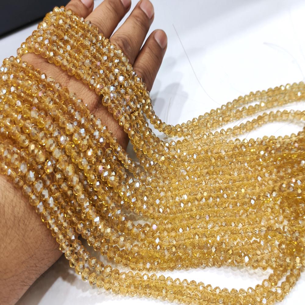 Citrine Hydro Quartz AB Mystic Coated Rondelle Faceted 6mm Beads Strand 15 inches.