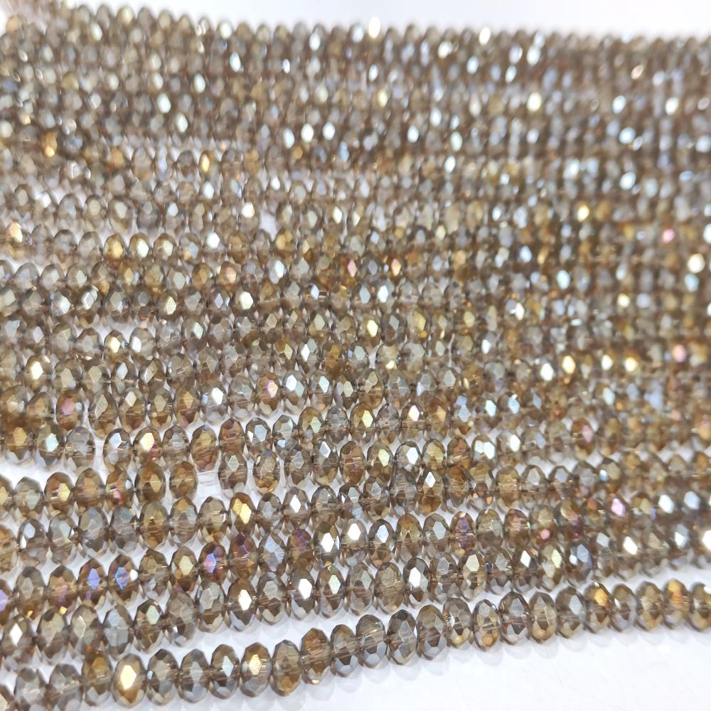 Smoky Quartz Hydro Quartz AB Mystic Coated Rondelle Faceted 6mm Beads Strand 15 inches.