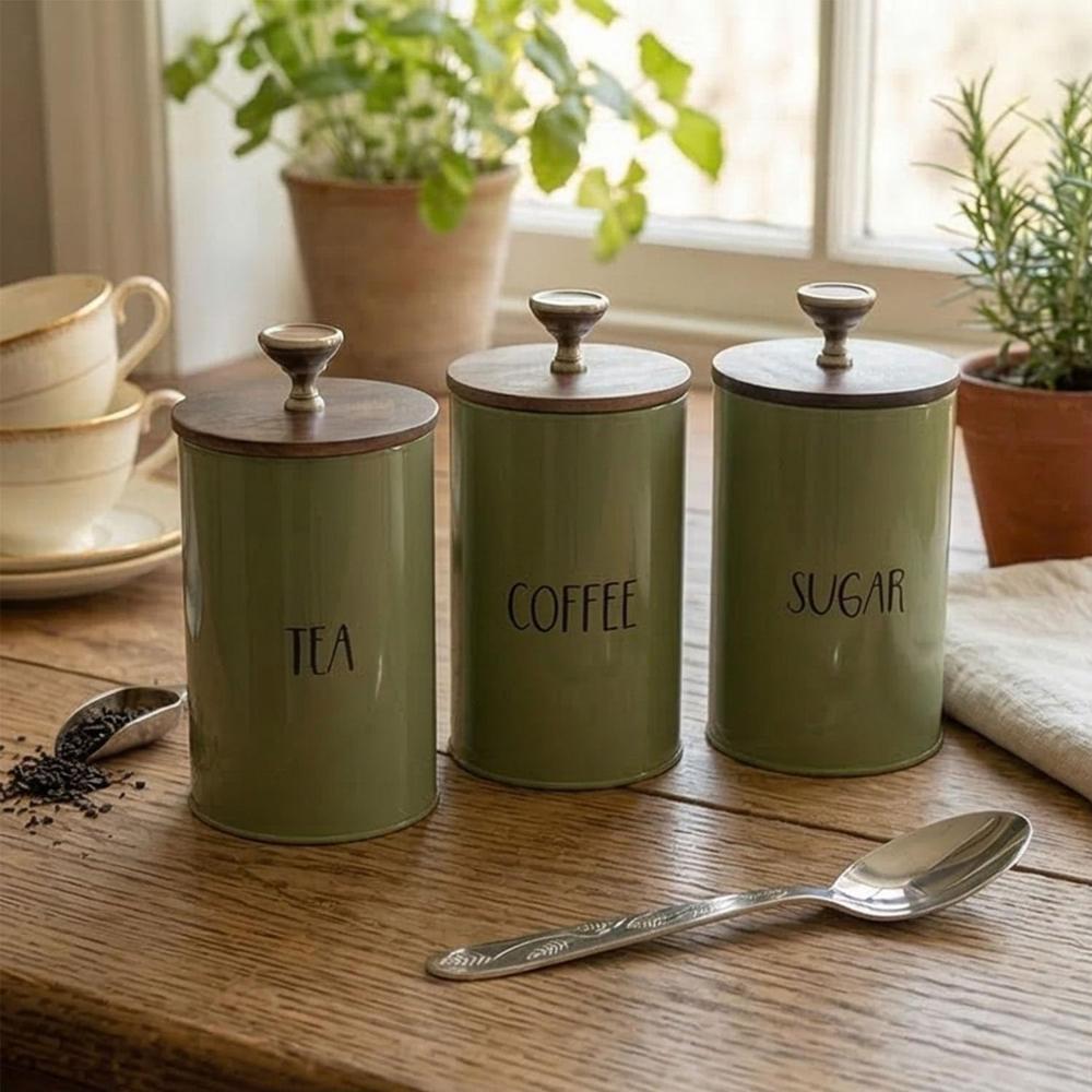 Tea Sugar & Coffee Jar Container