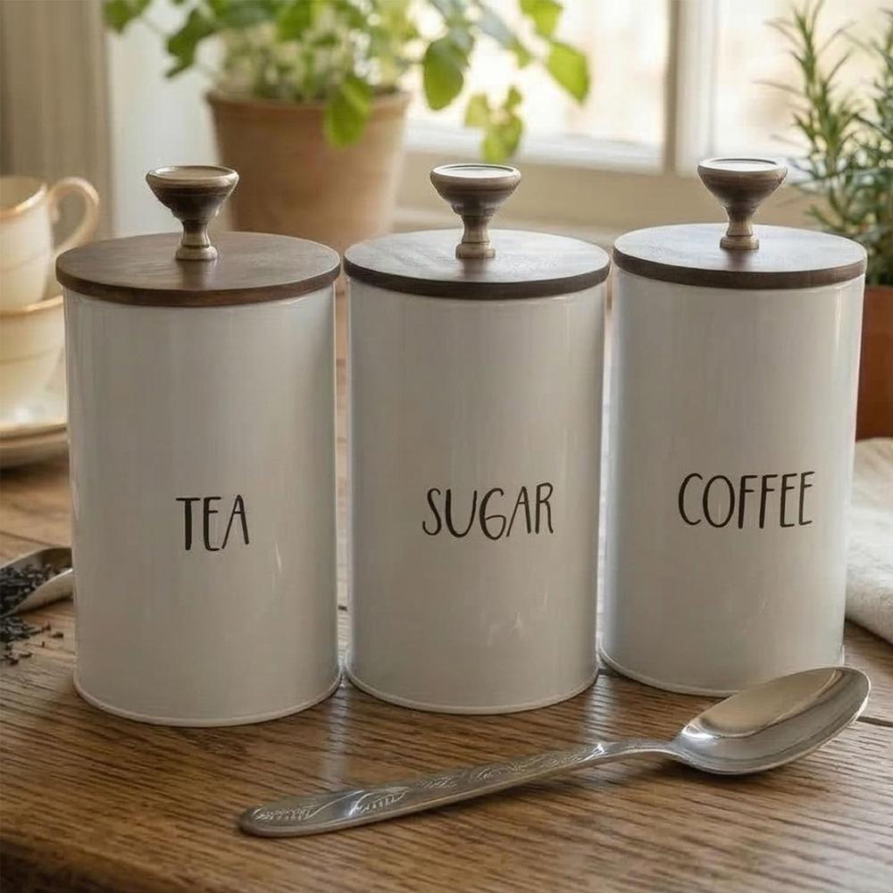 Tea Sugar & Coffee Jar Container