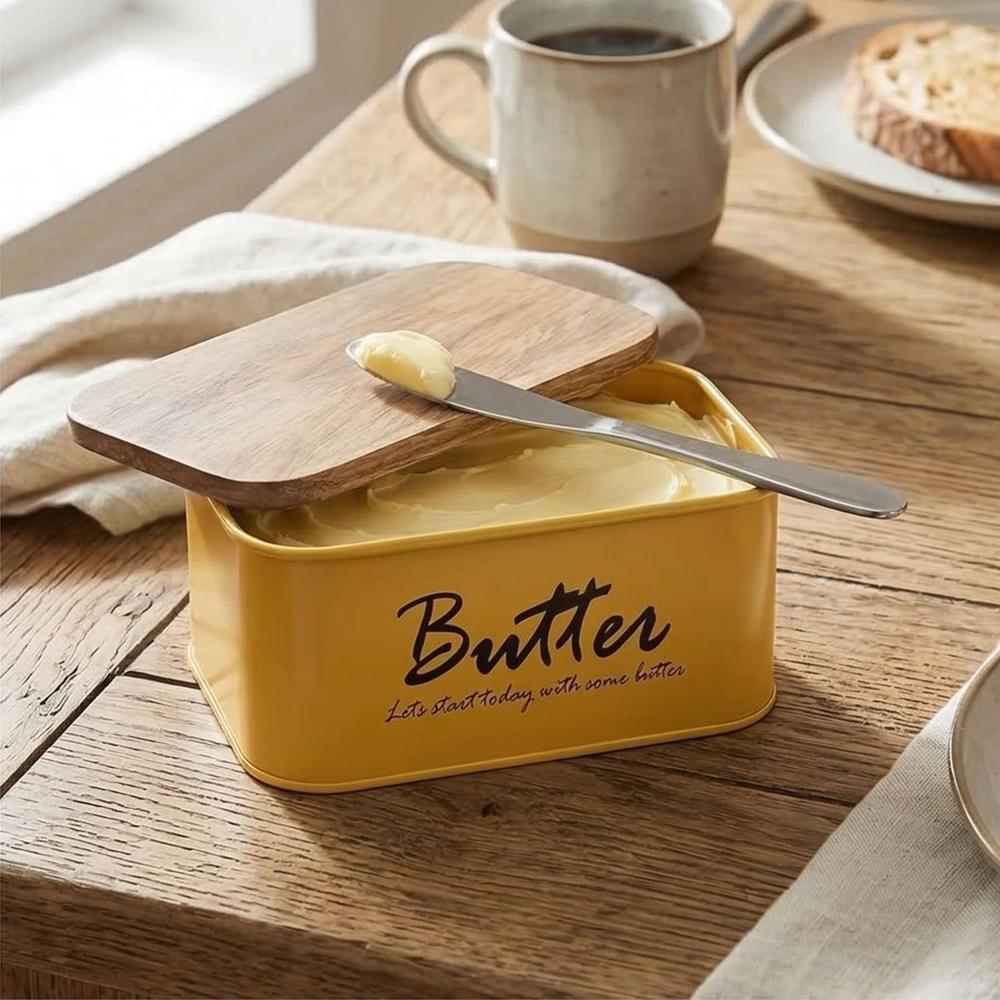 Butter Dish with Mango Wood Lid,