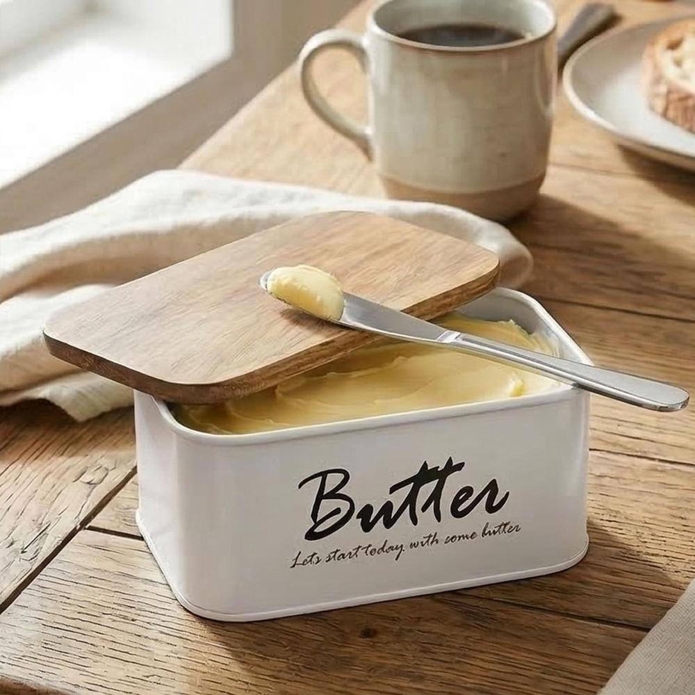Butter Dish with Mango Wood Lid,