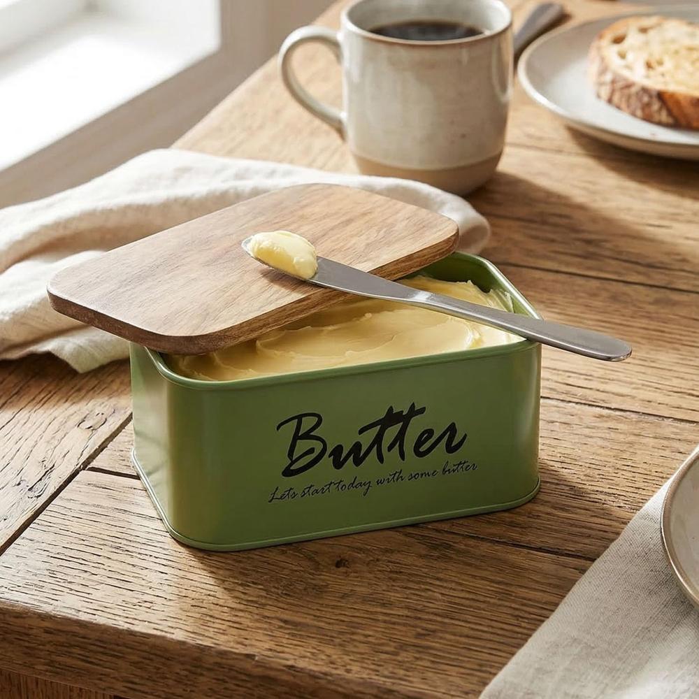 Butter Dish with Mango Wood Lid,