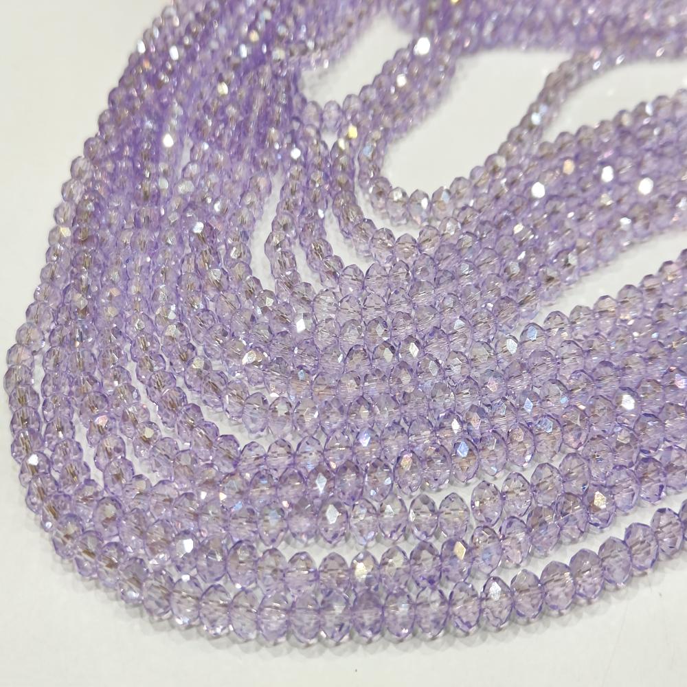 Lavender Hydro Quartz AB Mystic Coated Rondelle Faceted 6mm Beads Strand 15 inches.