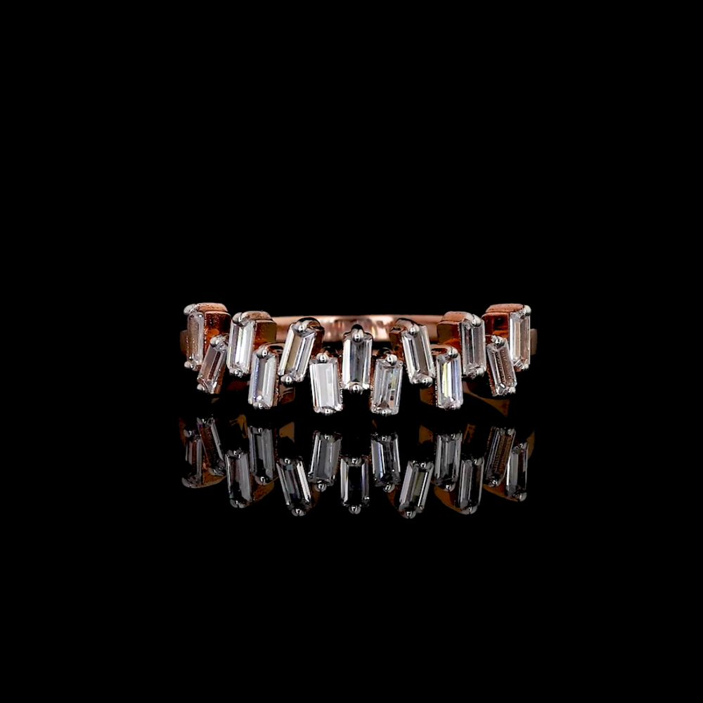Baguette Diamond Designer Gold Ring
