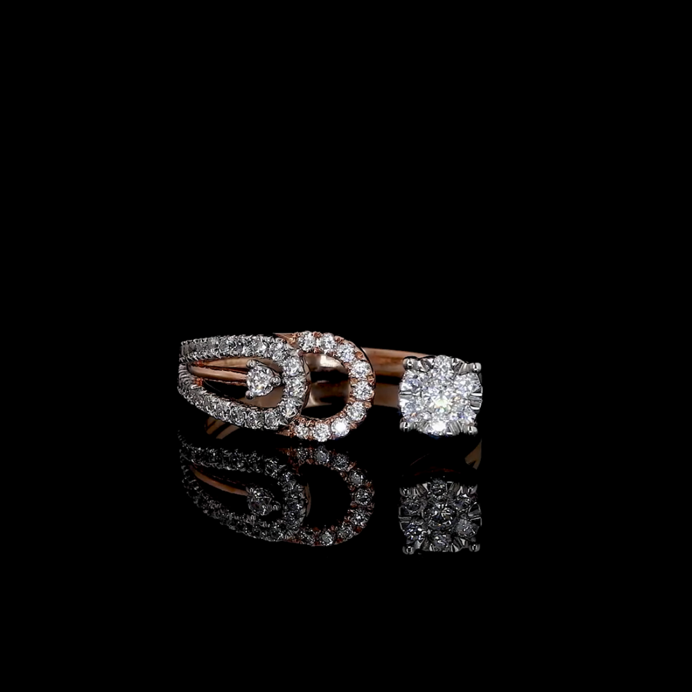 Designer Double Halo Diamond Gold Ring