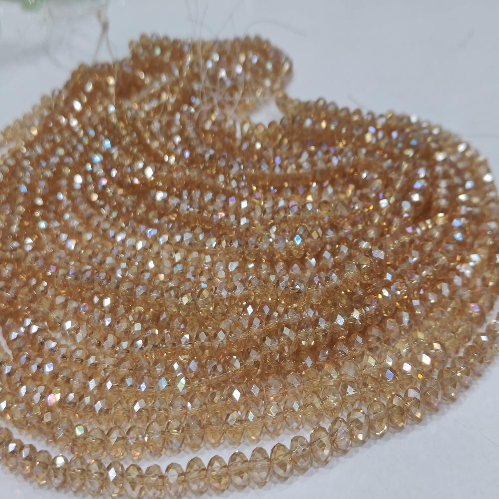 Peach Moonstone Hydro Quartz AB Mystic Coated Rondelle Faceted 6mm Beads Strand 15 inches.