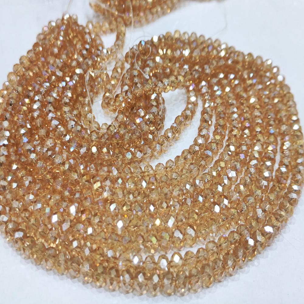 Peach Moonstone Hydro Quartz AB Mystic Coated Rondelle Faceted 6mm Beads Strand 15 inches.