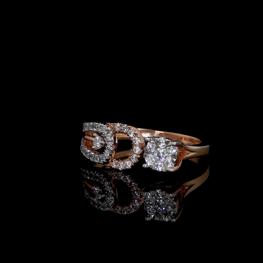Designer Double Halo Diamond Gold Ring