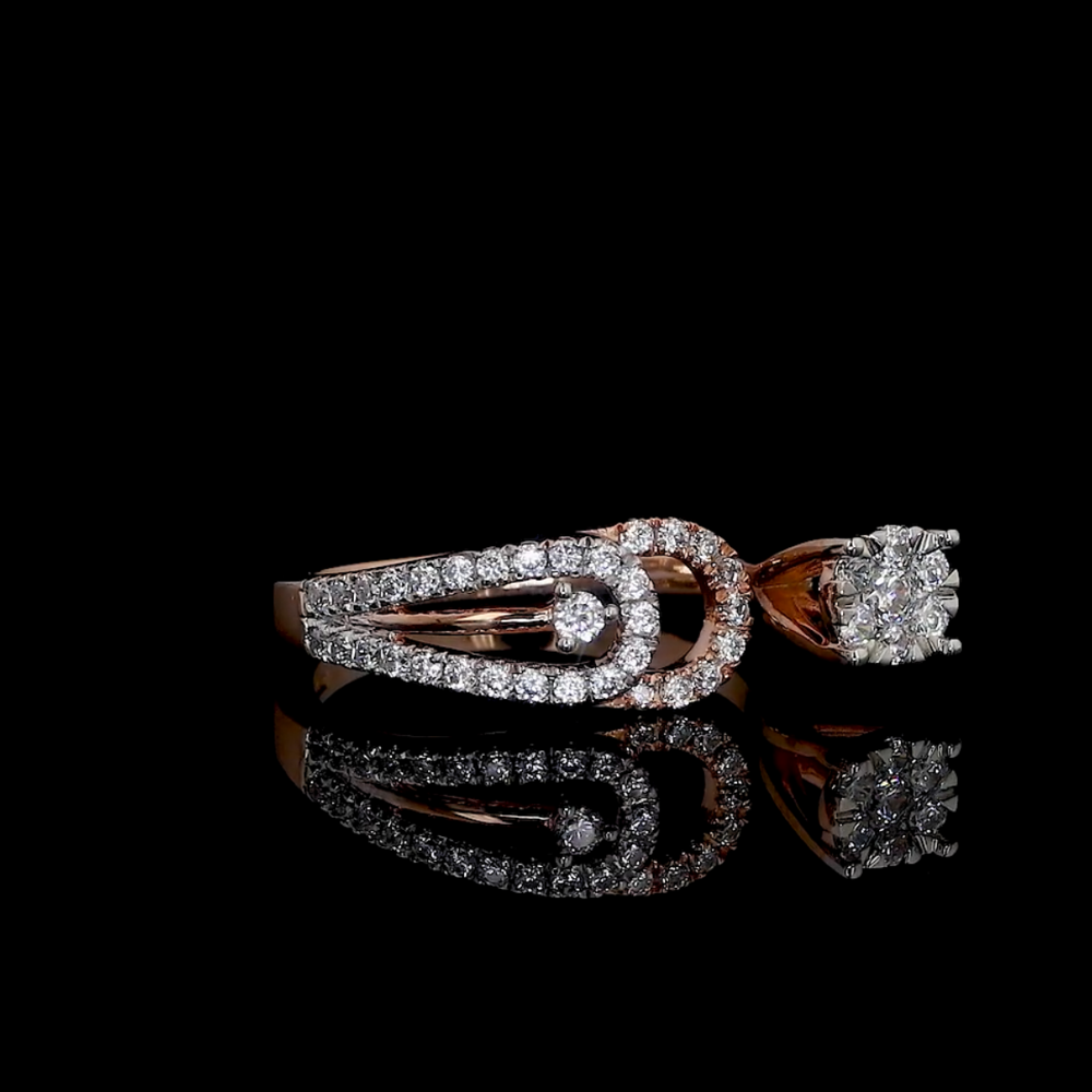 Designer Double Halo Diamond Gold Ring