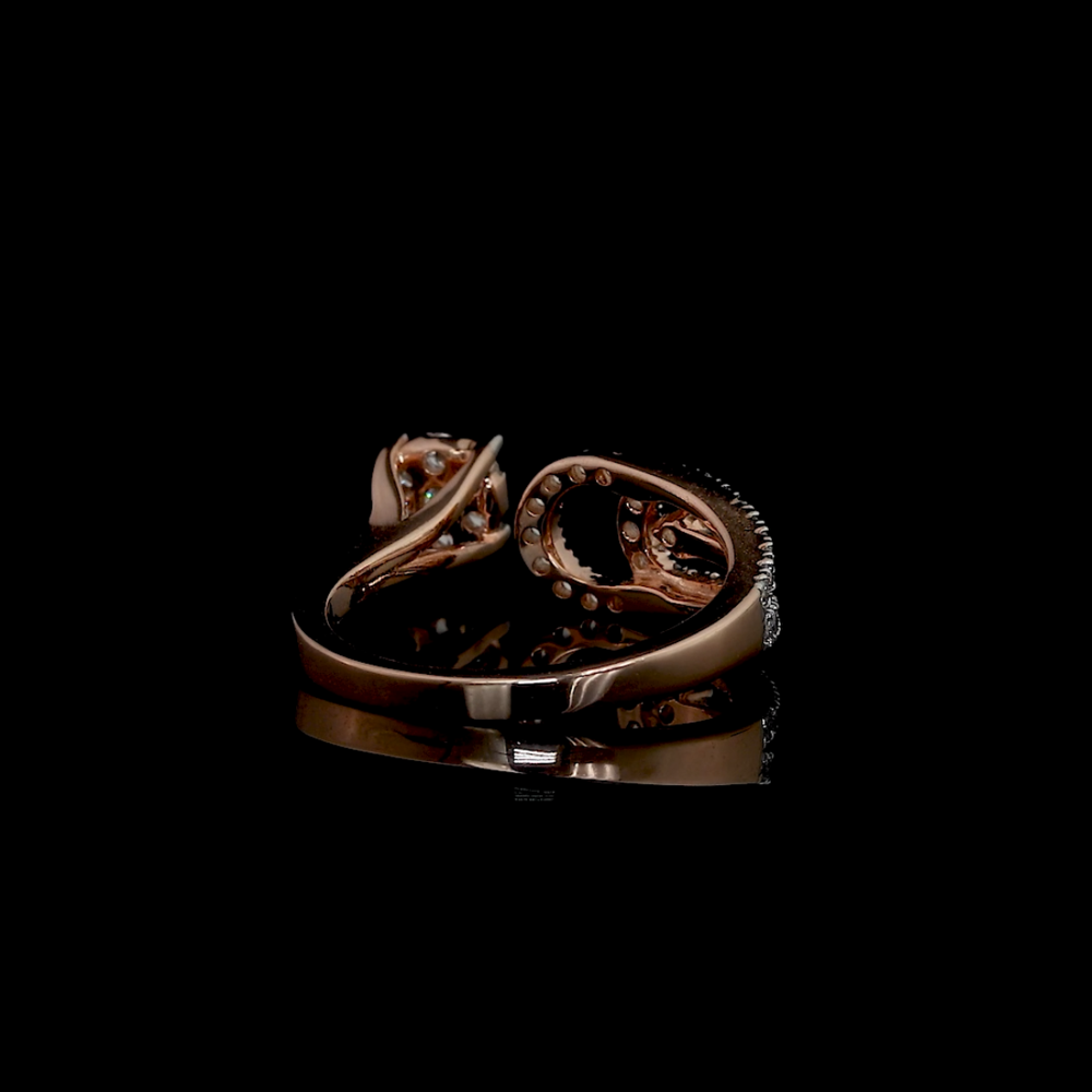 Designer Double Halo Diamond Gold Ring