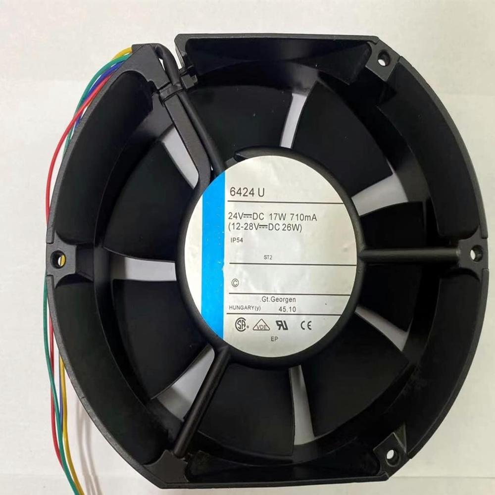 EBMPAPST 6424 U 24V DC 17W 17251mm Ball Bearing Industrial Axial Cooling Fan (METAL)