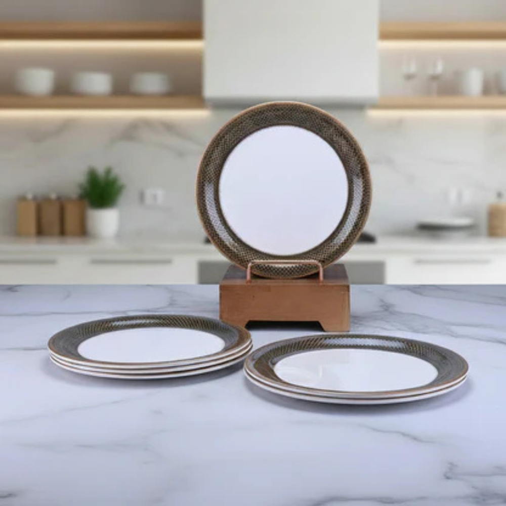 white melamine dinner plate