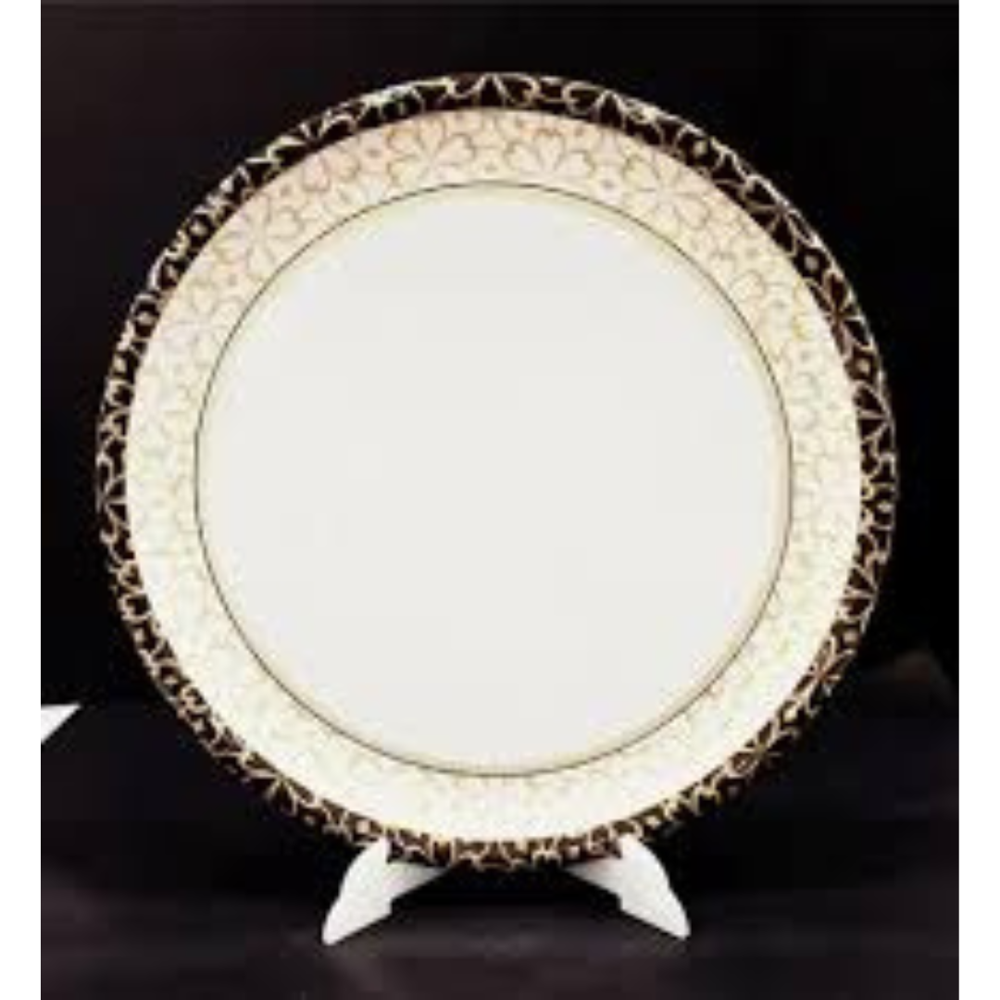 White Melamine Plate Or Gold Filigree - Features: Premium Quality