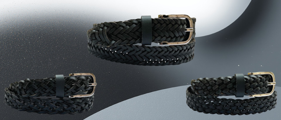 ZA-092 Braided Leather Grain Finis Belt