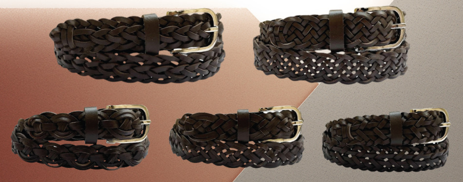 ZA-091 Braided Leather Grain Finis Belt