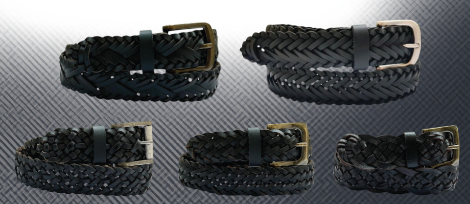 ZA-090 Braided Leather Grain Finis Belt