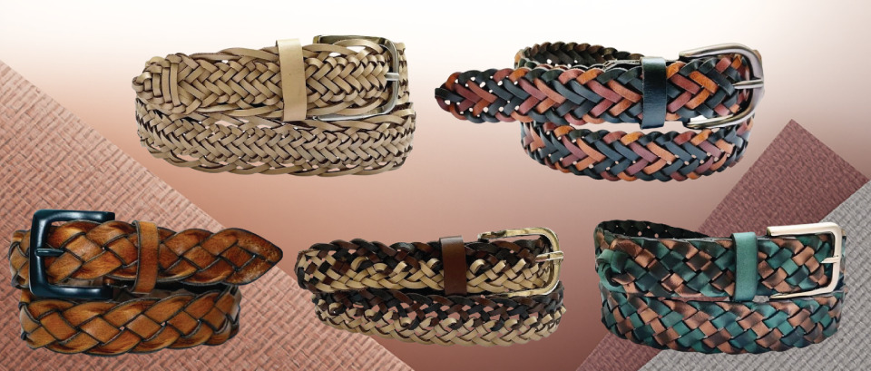 ZA-089 Braided Leather Grain Finis Belt