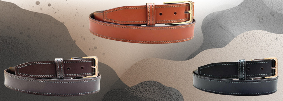 ZA-068 Leather Double Stitch Finish Belt