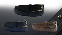 Za-011 Suede Profile Print Belt - Premium Suede Leather, Adjustable 110 Cm, Multi-color | Polished Edges, Metal Pin Buckle, Unisex