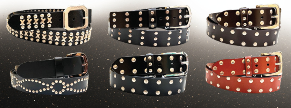 ZA-095 Leather Studd Fancy Finish Belt