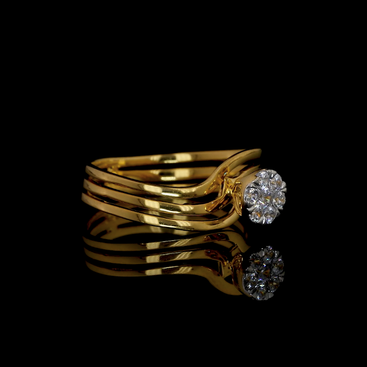 14K  Lab Grown Diamond Rose Gold Designer Ring